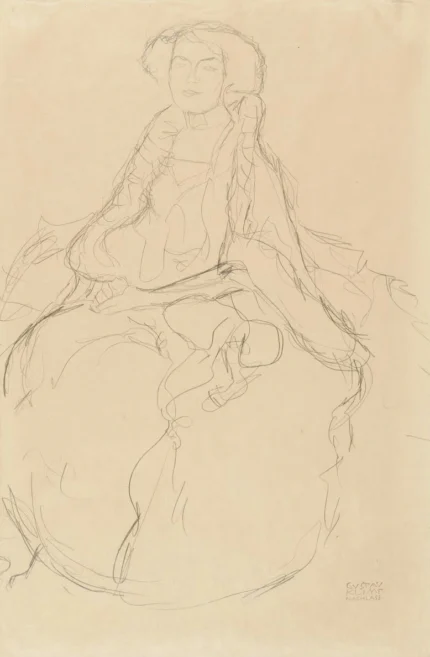 Gustav Klimt Seated Woman Amalie Zuckerkandel Poster 1905 Wall Art Symbolist Painting