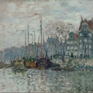Claude Monet View of the Prins Hendrikkade Amsterdam Poster 1874 Wall Art Painting