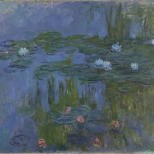 Claude Monet Waterlilies 1914 Rose Poster 1914 Wall Art Painting