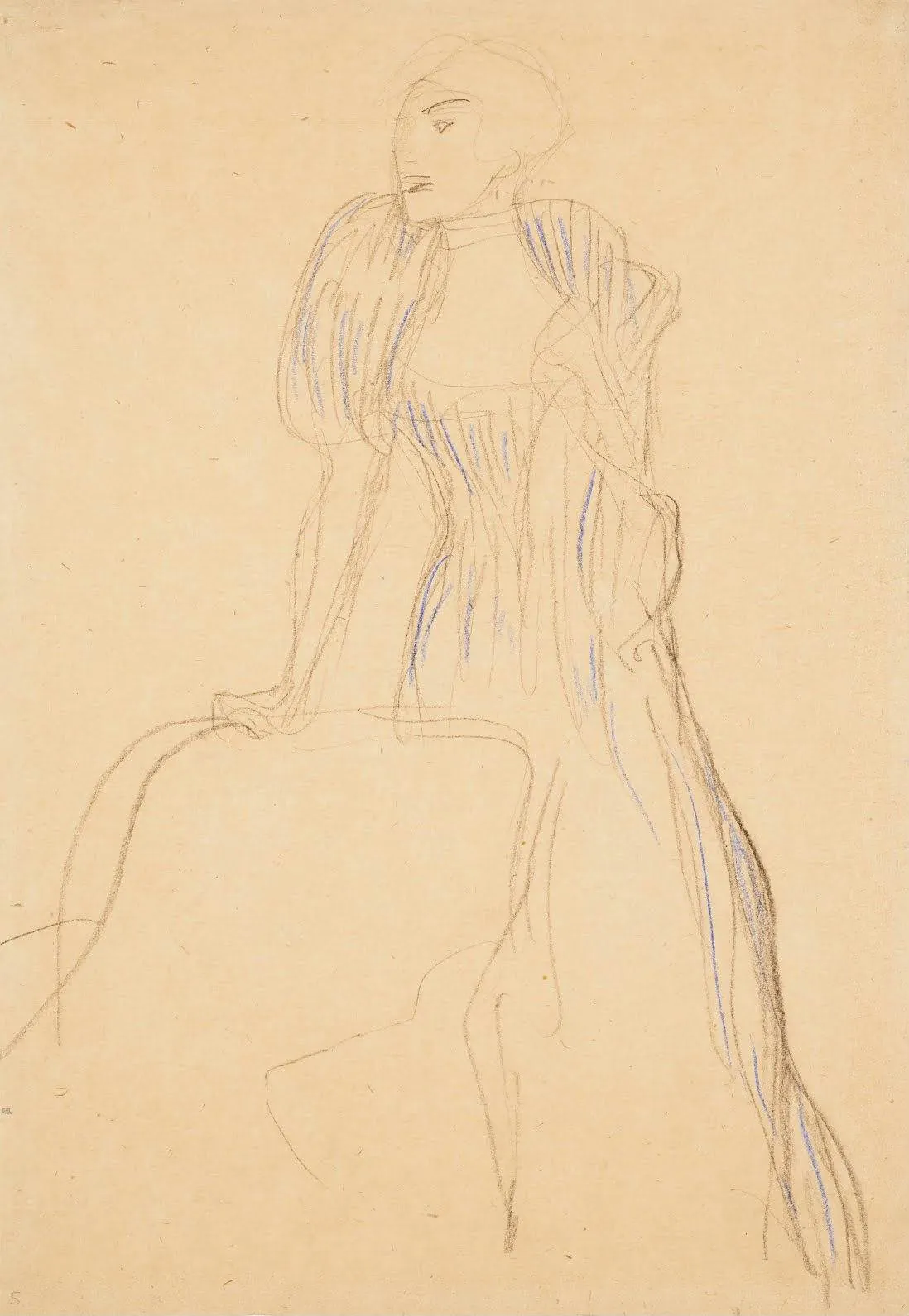269_study-for-the-portrait-of-rose-von-rosthorn-friedmann-gustav-klimt Gustav Klimt Study for the Portrait of Rose Von Rosthorn Friedmann Poster 1912 Wall Art Symbolist Painting - Image 1