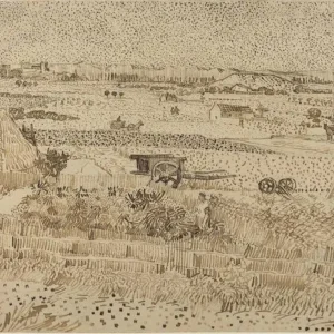 Vincent van Gogh Harvest the Plain of la Crau Poster 1888 Wall Art Painting
