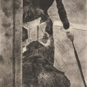 Edgar Degas Au Louvre la Peinture Mary Cassatt Poster 1880 Wall Art Painting
