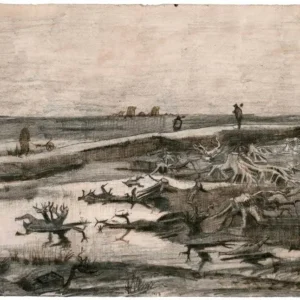 Vincent van Gogh Landscape with Bog Trunks Travaux aux Champs Poster 1883 Wall Art Painting