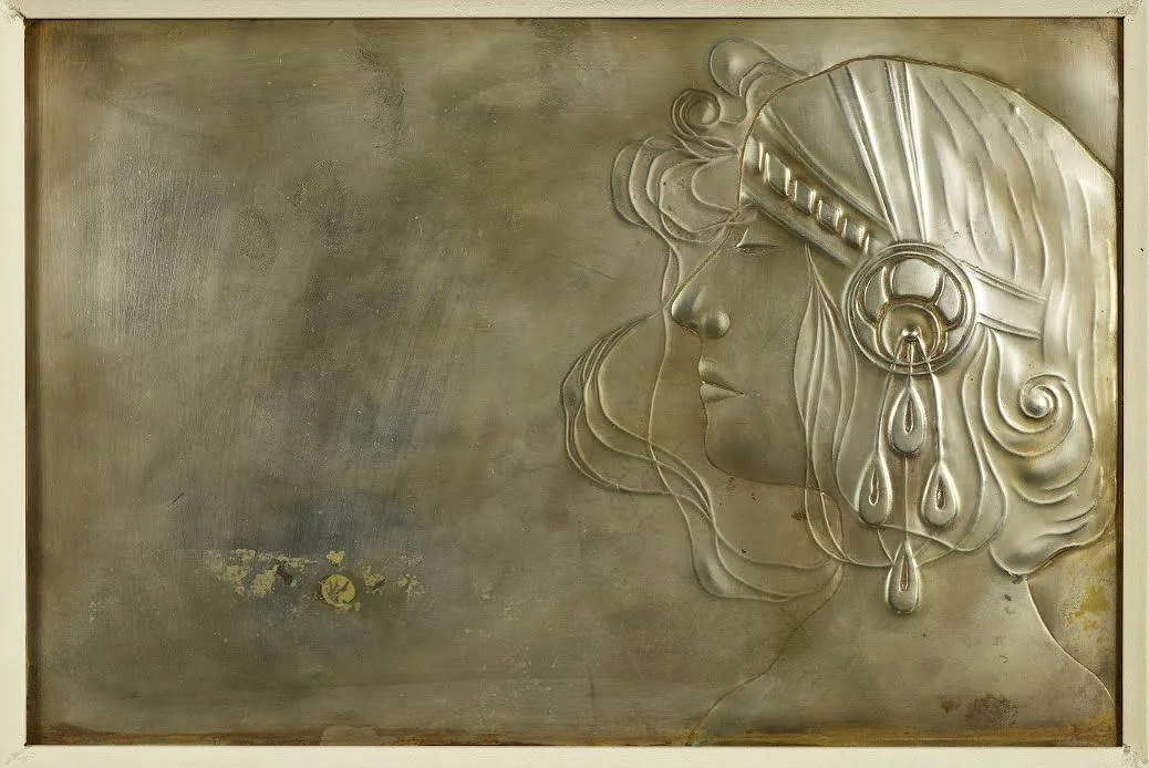328_girl-s-head-in-profile-georg-klimt Gustav Klimt Girl S Head in Profile Georg (No. 328) Poster 1914 Wall Art Symbolist Painting - Image 1