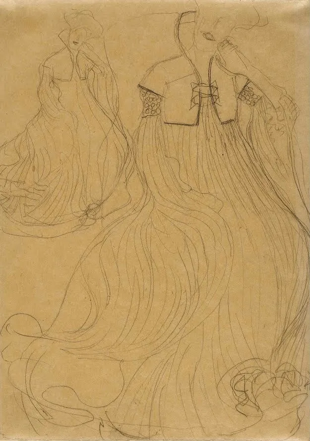 340_study-for-portrait-of-adele-bloch-bauer-i-klimt-gustav Gustav Klimt Study for Portrait of Adele Bloch Bauer I (No. 340) Poster 1907 Wall Art Golden Painting - Image 1