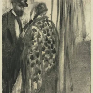 Edgar Degas Conversation Ludovic Halevy and Madame Cardinal the Conversation for la Famille Poster 1877 Wall Art Painting