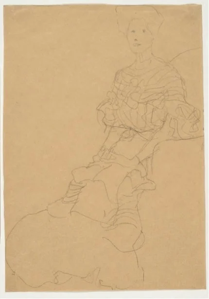 Gustav Klimt Study for the Portrait of Fritza Riedler Poster 1906 Wall Art Symbolist Painting