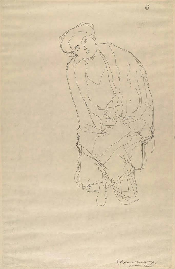 416_seated-woman-study-for-the-portrait-eugenia-primavesi-gustav-klimt Gustav Klimt Seated Woman Study for the Portrait Eugenia Primavesi Poster 1916 Wall Art Symbolist Painting - Image 1