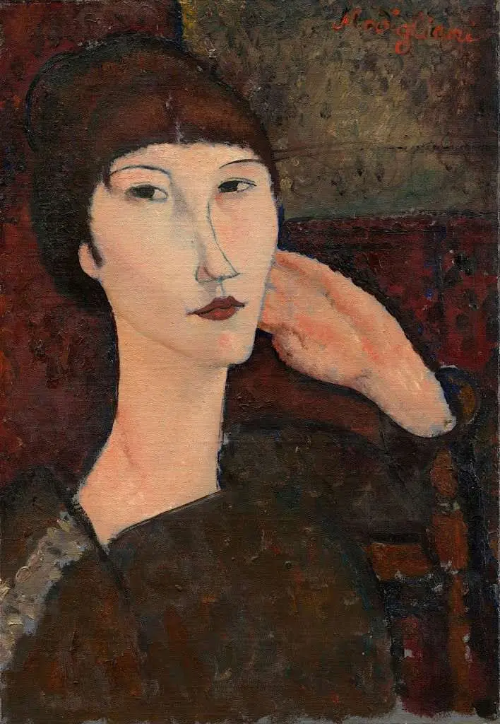 Amedeo Modigliani Adrienne Woman with Bangs Poster 1917 Wall Art Painting