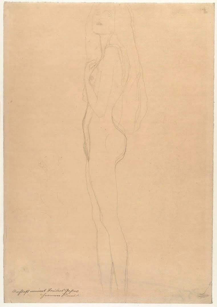 442_study-for-the-three-gorgons-of-the-beethoven-frieze-gustav-klimt Gustav Klimt Study for the Three Gorgons of the Beethoven Frieze Poster 1901 Wall Art Golden Painting - Image 1