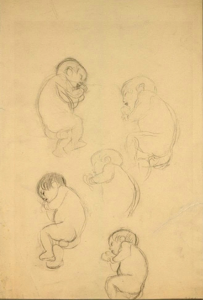 448_five-studies-of-a-sleeping-baby-study-for-the-first-version-of-medicine-1901-gus Gustav Klimt Five Studies of a Sleeping Baby Study for the First Version of Medicine 1901 Gus Poster 1901 Wall Art Symbolist Painting - Image 1