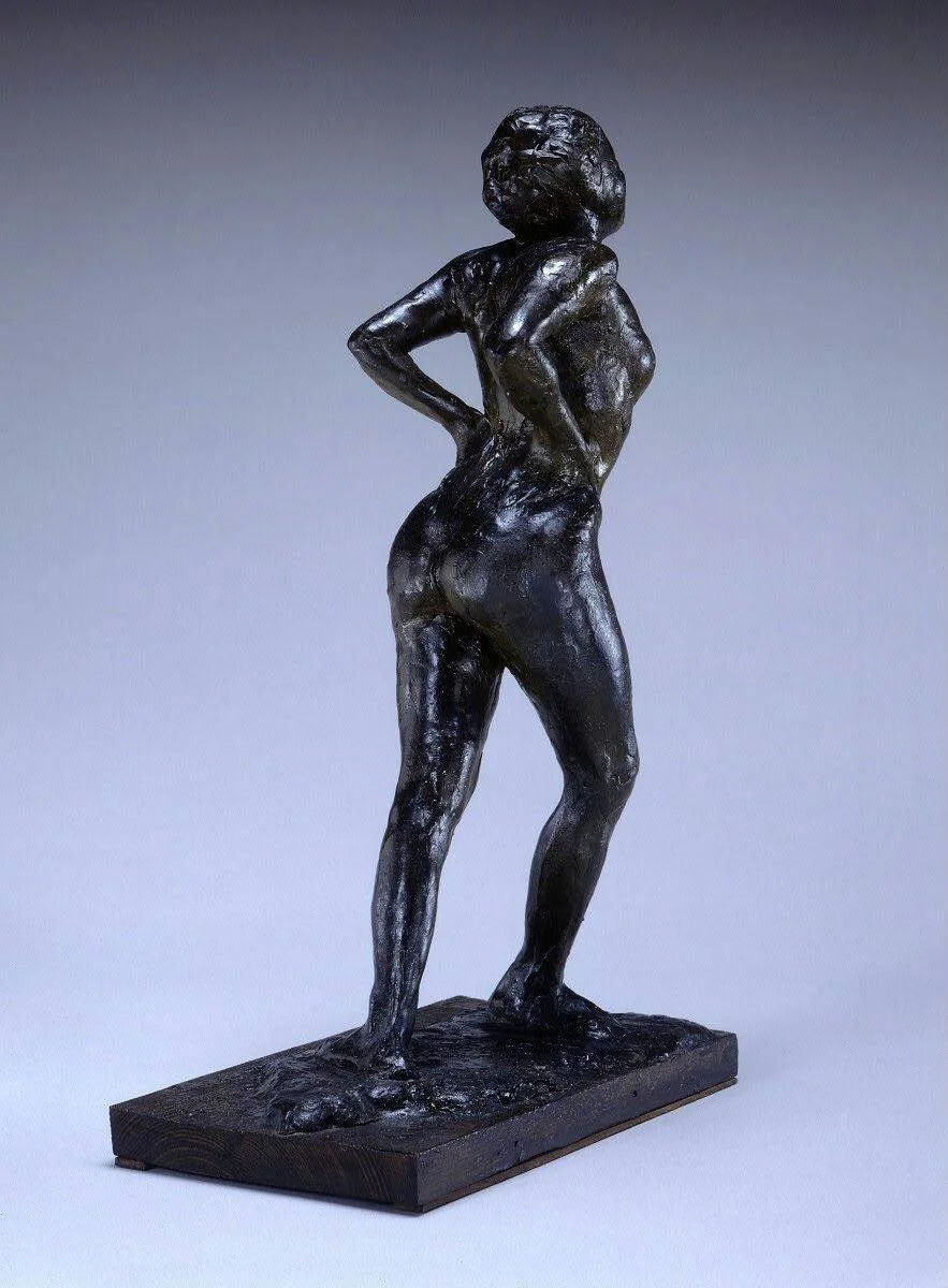 Edgar Degas Dancer at Rest Hands Behind Her Back Right Leg Forward Poster 1882 V2 Wall Art Painting
