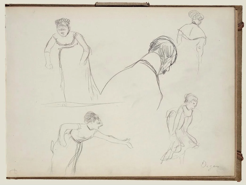 Edgar Degas Five Rapid Sketches Poster 1880 Wall Art Painting