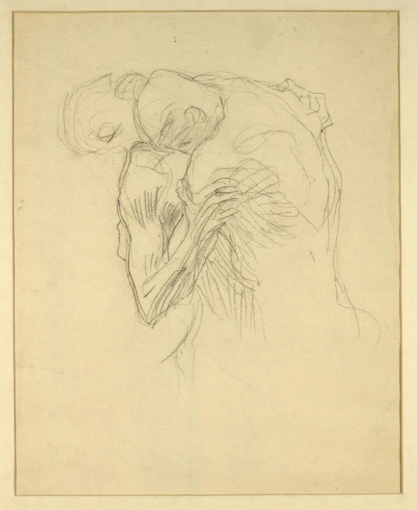544_men-wrestling-study-for-the-transfer-sketch-for-medicine-gustav-klimt Gustav Klimt Men Wrestling Study for the Transfer Sketch for Medicine Poster 1907 Wall Art Symbolist Painting - Image 1