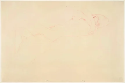 Gustav Klimt Reclining Nude (No. 556) Poster 1910 Wall Art Symbolist Painting