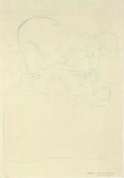 Gustav Klimt Mother and Child Poster 1904 Wall Art Symbolist Painting
