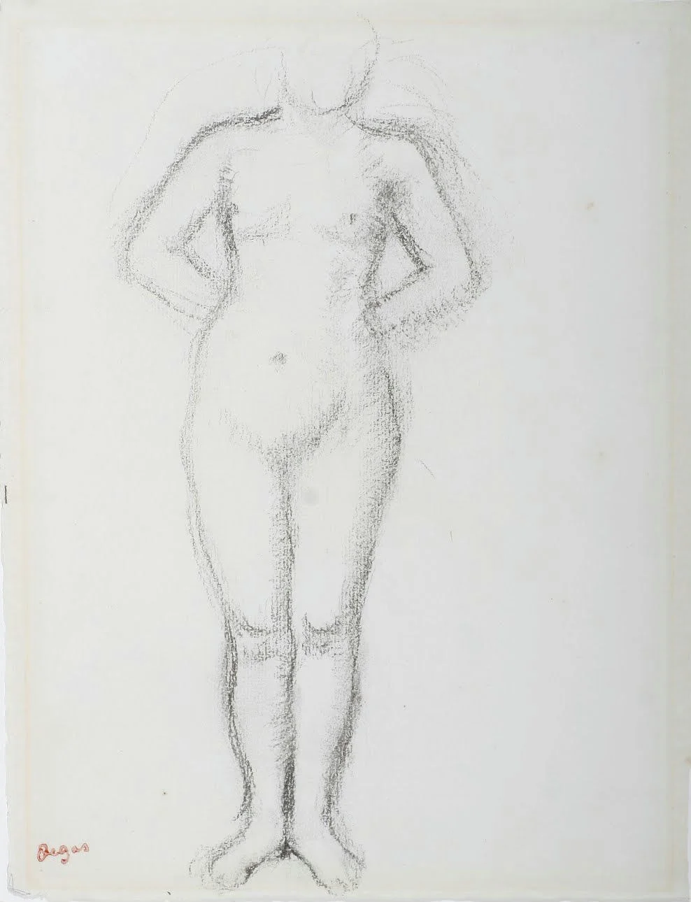 Edgar Degas Standing Nude Poster 1880 Wall Art Painting
