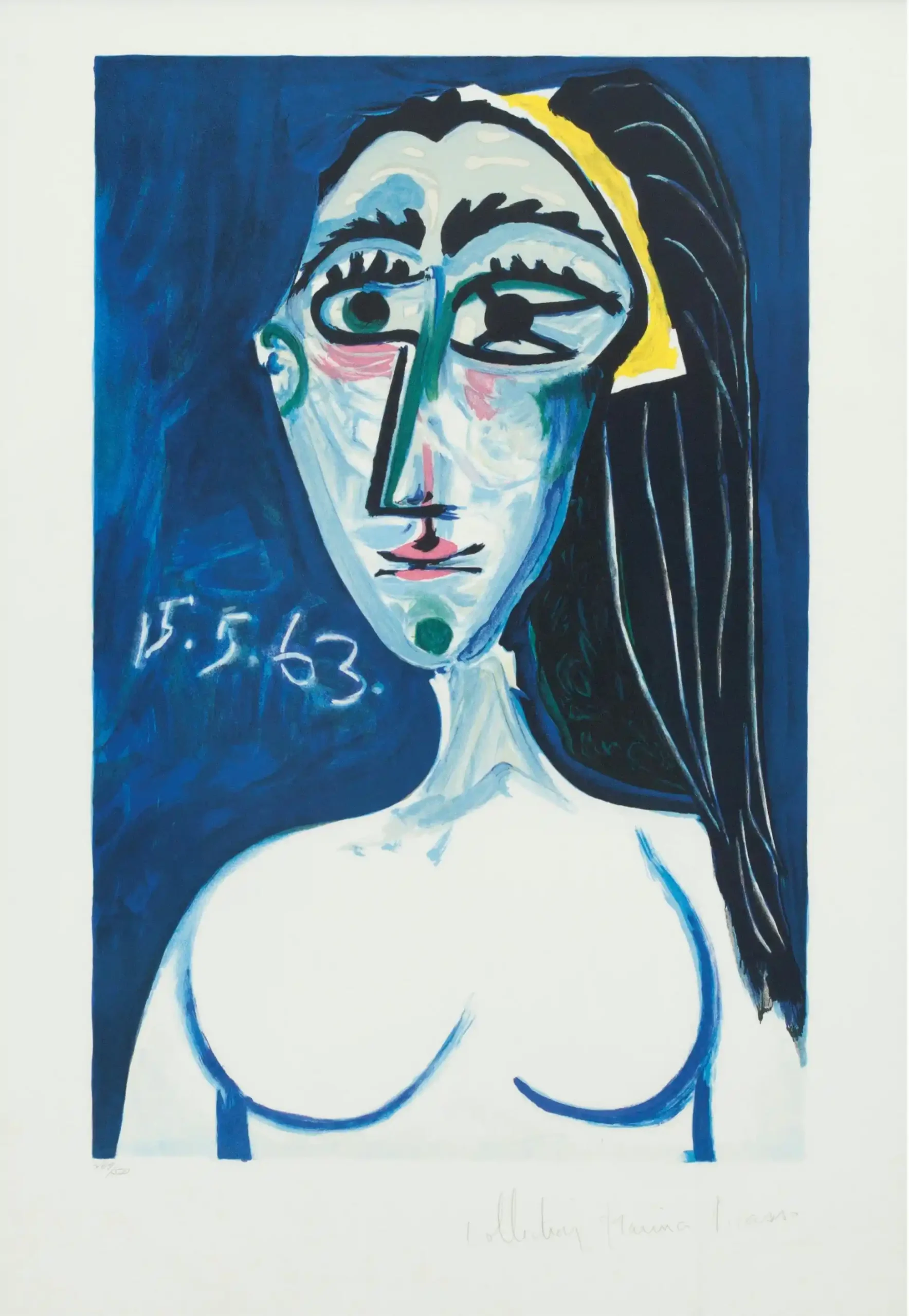 Pablo Picasso Buste De Femme Nue Face 1963_level2 Pablo Picasso Buste de femme nue, face Poster 1963 Wall Art Painting - Image 1