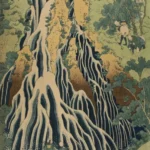 Katsushika Hokusai Kirifuri Waterfall on Mount Kurokami in Shimotsuke Province (Shimotsuke Kurokamiyama Kirifuri Notaki) From the Poster 1849 Wall Art Painting
