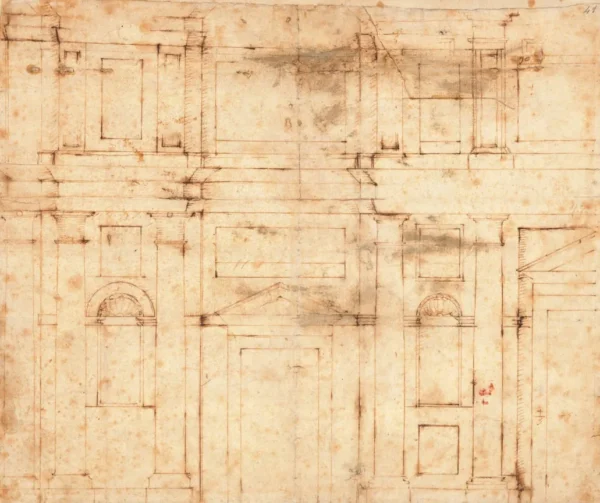 Michelangelo Study for the Facade of San Lorenzo (41A) 1516 Poster PrintOvly