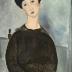 Amedeo Modigliani And Paris Musee National Picasso la Chevelure Noire Also Said Jeune Fille Brune Assise Poster 1920 Wall Art Painting