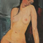 Amedeo Modigliani Female Nude Poster 1916 Wall Art Painting