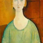Amedeo Modigliani Girl in a Green Blouse Poster 1917 Wall Art Painting