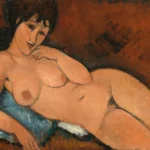 Amedeo Modigliani Nude on a Blue Cushion Poster 1917 Wall Art Painting