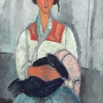 Amedeo Modigliani Roma Woman with Baby Poster 1919 Wall Art Painting