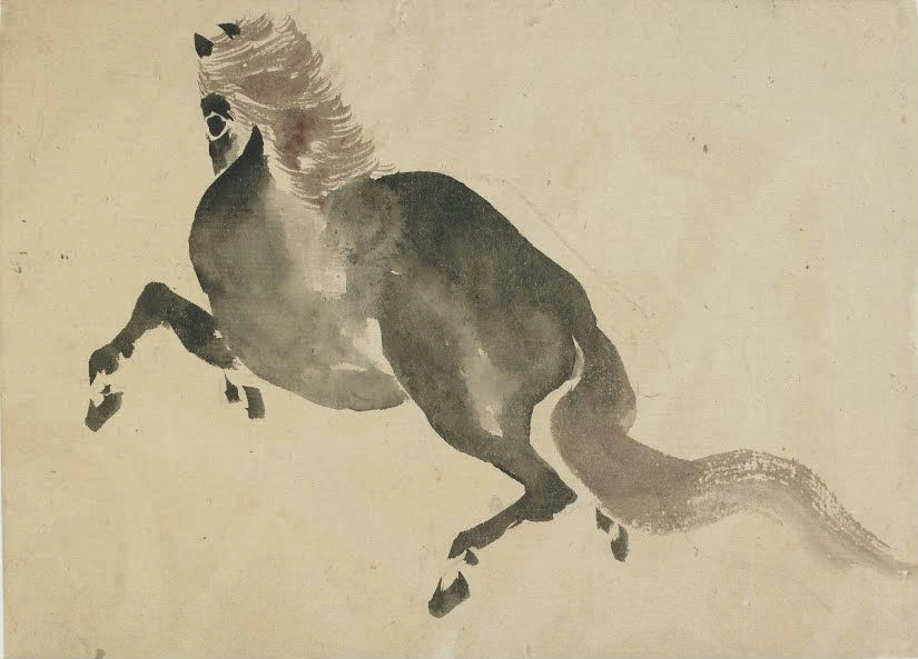 Artist_ Katsushika Hokusai A Running horse 1760 1849 Katsushika Hokusai A Running Horse Poster 1849 Wall Art Painting - Image 1