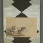 Katsushika Hokusai Inscription Inscribed by Momomoto Hinamaro Pounding Rice for Mochi Ca Poster 1822 Wall Art Painting