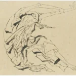 Katsushika Hokusai Long Armed Man Stretching 19th Poster 1830 Wall Art Painting