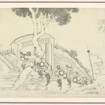 Katsushika Hokusai (No) Hyakunin Isshu Uba Ge Etoki (1849 Copy 2) Poster Wall Art Painting