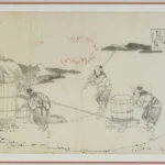 Katsushika Hokusai (No) Hyakunin Isshu Uba Ge Etoki (1849 Copy 3) Poster Wall Art Painting