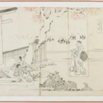 Katsushika Hokusai One Hundred Poets One Verse Each As Explained by the Nurse Fujiwara No Asatada 1830s Poster Wall Art Painting