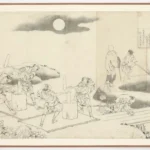 Katsushika Hokusai Preparatory Drawing for a Print in the Hyakunin Isshu Uba Ge Etoki Fujiwara No Akisuk Poster 1830 Wall Art Painting