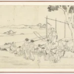 Katsushika Hokusai Preparatory Drawing for a Print in the Hyakunin Isshu Uba Ge Etoki Fujiwara No Kiyosu Poster 1830 Wall Art Painting