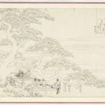Katsushika Hokusai Preparatory Drawing for a Print in the Hyakunin Isshu Uba Ge Etoki Fujiwara No Okikaz Poster 1830 Wall Art Painting