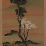 Katsushika Hokusai River Landscape Village and Tall Trees 19th Poster 1830 Wall Art Painting