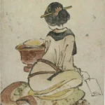 Katsushika Hokusai Seated Figure of a Woman Poster 1849 Wall Art Painting