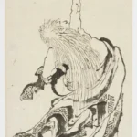 Katsushika Hokusai Shojo Lifting a Sake Keg Ca 1840s Poster 1830 Wall Art Painting