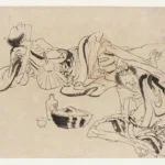 Katsushika Hokusai Summer Sake Sippers Poster 1849 Wall Art Painting