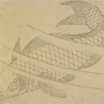 Katsushika Hokusai Swimming Carp Poster 1849 Wall Art Painting