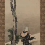 Katsushika Hokusai Traveler Beside a Tree Poster 1847 Wall Art Painting