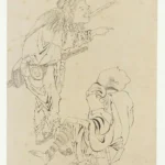 Katsushika Hokusai Two Hunters 19th Poster 1830 Wall Art Painting