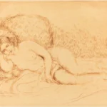 Pierre-Auguste Renoir Woman Reclining (Femme couchée) Poster 1906 Wall Art Painting