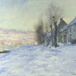 Claude Monet Lavacourt under Snow Poster 1881 Wall Art Painting