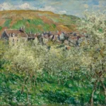Claude Monet Plum Trees in Blossom Poster 1872 Wall Art Painting