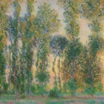 Claude Monet Poplars at Giverny Poster 1887 Wall Art Painting