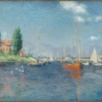 Claude Monet Red Boats Argenteuil Poster 1875 Wall Art Painting